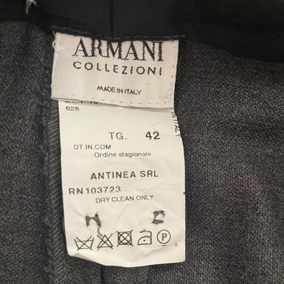 Armani Collezioni Antinea SRL Grey Front Pleat Wool Slacks size 6 - Picture 6 of 7